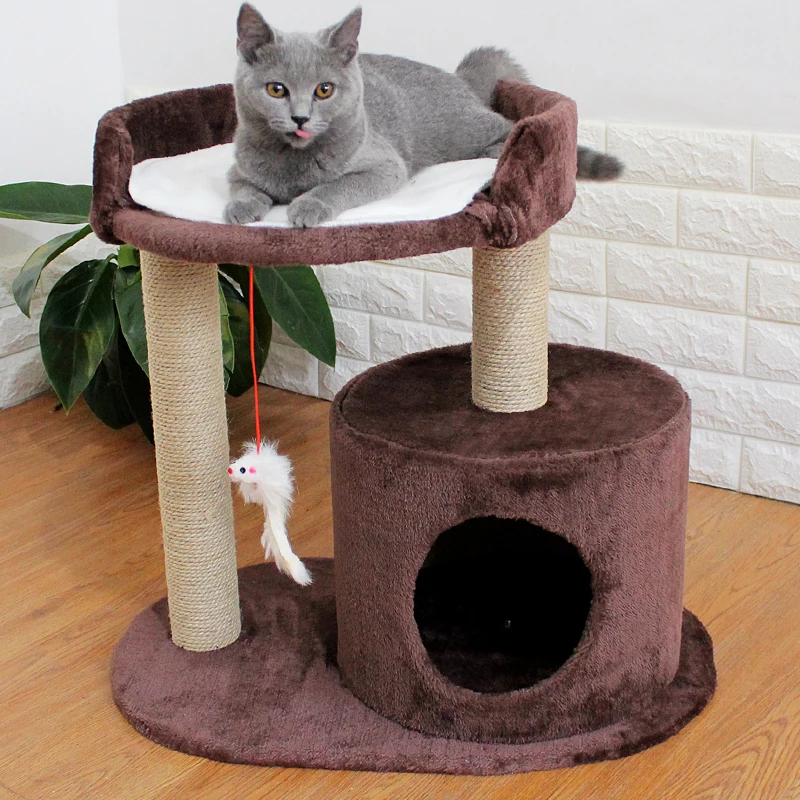 Cat Supplies Four Seasons Cat Crawlcat Nest Cat Tree Solid Wood One Small Cat Rack Holding Column Board with Nest Jump Cat House