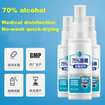 

100ml Disinfection Rine-free Hand Sanitizer 75% Alcohol Spray Portable Disposable Prevention Hand Sanitizer