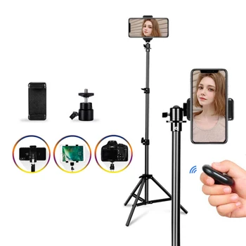 

Free Shipping Live Universal Portable Aluminum Stand Mount Digital Camera Tripod For Phone With Bluetooth Remote Control Selfie