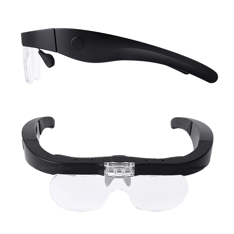 1.5X 2.5X 3.5X 5X Glasses Magnifier With USB Charging, Head Mounted Magnifying Glass For Reading Maintenance Beauty Embroidery