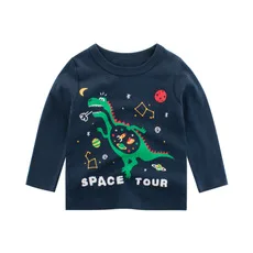3325 same picture Милая футболка с принтом слона для детей 2-9 лет, детская одежда на осень и весну для мальчиков, одежда для маленьких девочек, хлопковые рубашки для малышей, 27 - Цвет: 3325 same picture
