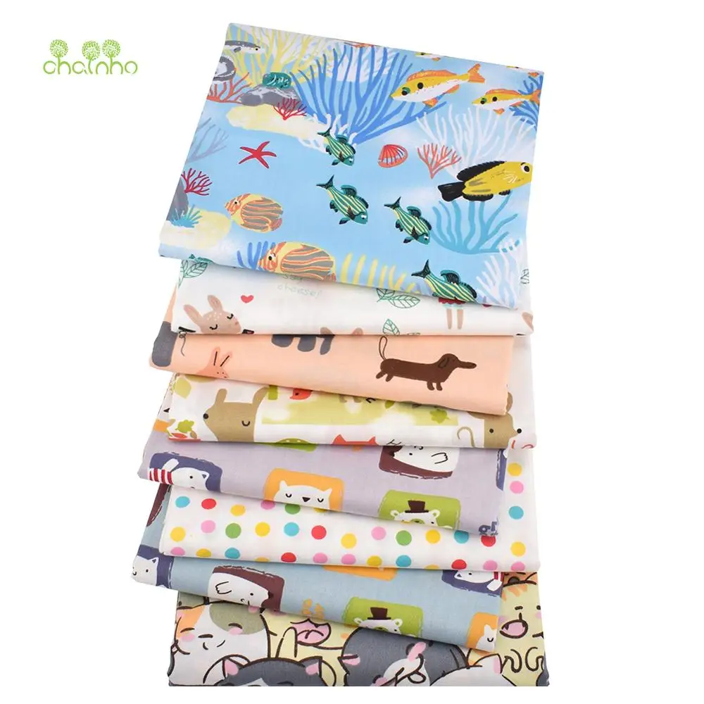 Chainho саржевая хлопчатобумажная ткань с принтом серия Happy Life Лоскутная Ткань для