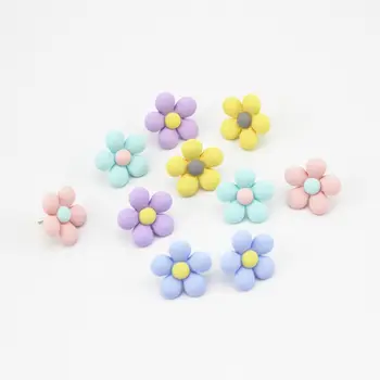 

Korean Harajuku Frosted Resin Ear Studs Simple Lovely Five Petals Fresh Small Flowers Earrings Exquisite Student Girls Jewelry