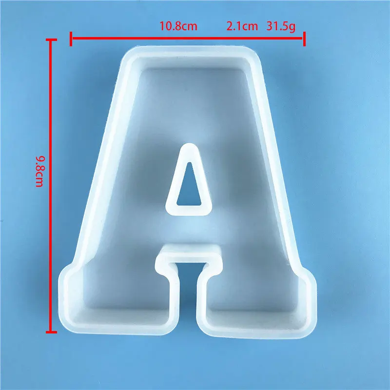 Molde de resina, moldes de silicona 3D de letra V grande para fundición de  resina epoxi, moldes del alfabeto de silicona para resina para arte, jabón