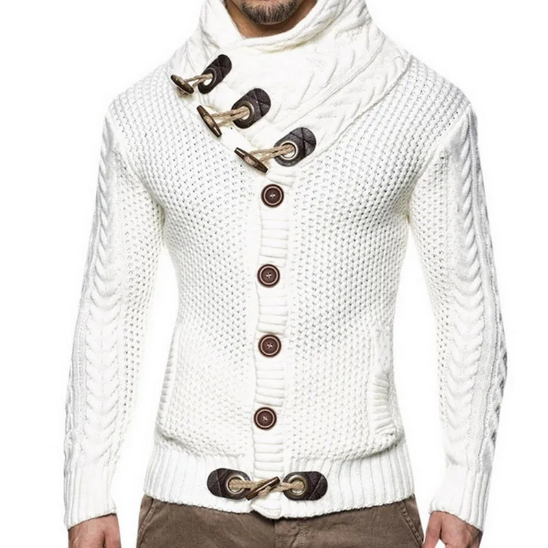 Мужской однотонный кардиган pull homme повседневный теплый вязаный джемпер пальто