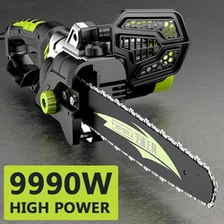 Scie à chaîne électrique 220V AC 9990W, puissante scie à chaîne à main, outils électriques de jardin, coupe bois domestique avec scie à chaîne 