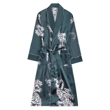 Casual Men Kimono Robe Nightgown Silky Home Clothes Sleepwear Homewear Sleepshirt Summer Pajamas Suit Bathrobe Gown