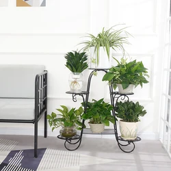 Support de plantes en fer forgé, 3 niveaux, balcon, jardin extérieur, Pot de fleurs, rangement, étagère 