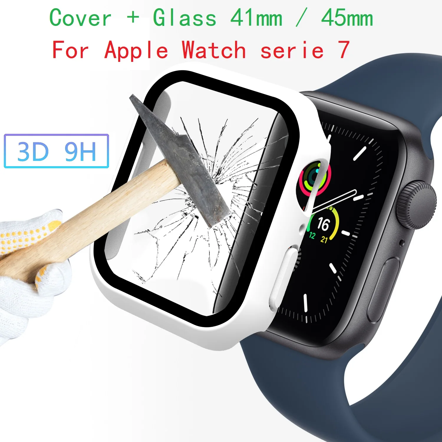 Glass + Cover For Apple Watch case 7 