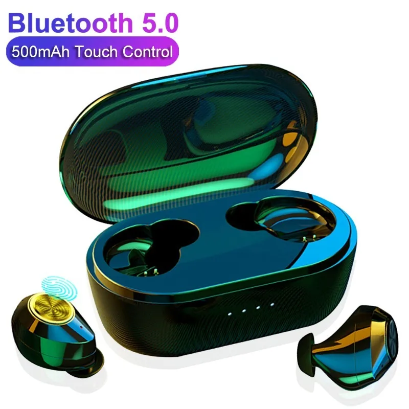 

Bluetooth Headset 5.0 Wireless Sports Earbuds Bilateral Stereo In-ear Smart Touch Headset Supports Calls, Voice Control