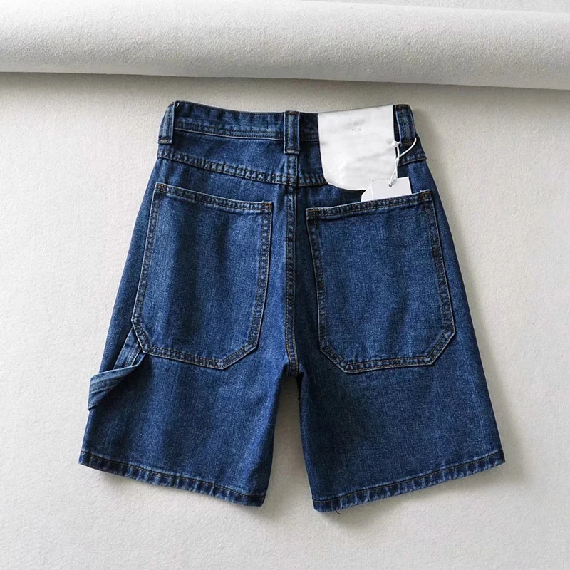 Denim Shorts With Hammer Loop 