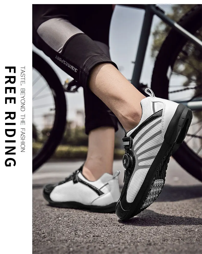 New Pro Summer Mesh Breathable Strainer Velcro Road Cycling Shoes Outdoor Ultrlight Bicycling Shoes Men Women Road Bike Sneakers