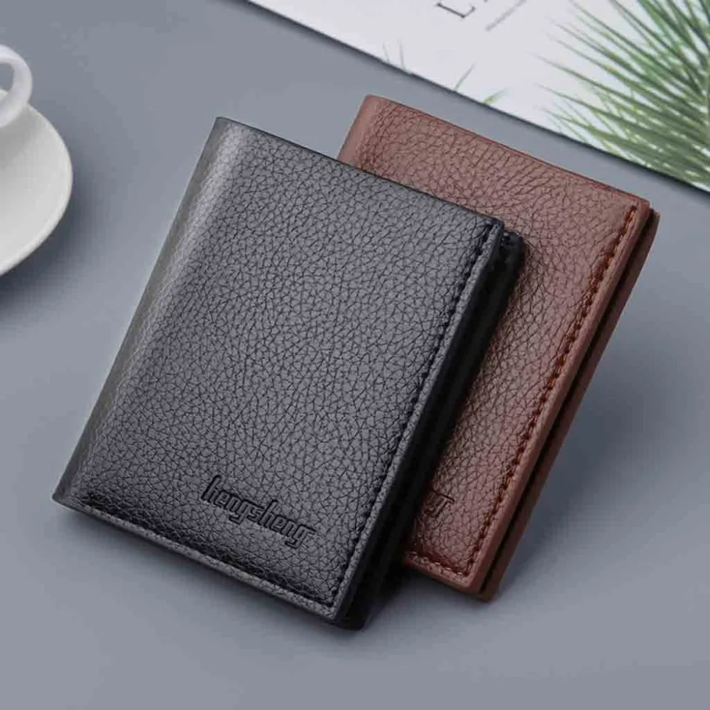 Men's Wallet Short Small Wallets Vertical Ultra-Thin Wallet Bank Card Card Package Small Purse (2)
