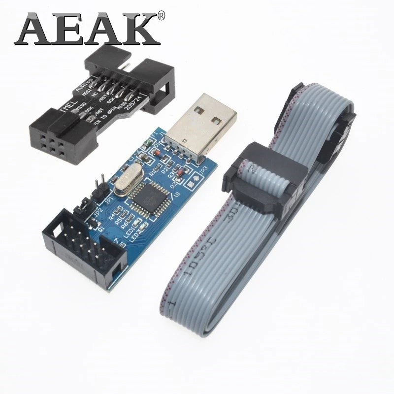 2 шт. = 1 SBASP USB AVR программатор для Atmel ASP USBISP ISP Bootloader новый + 10PIN до 6PIN адаптер|avr