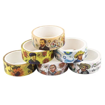 

Van Gogh Washi Tape Colorful Cartoon Natural Wind Hand Account Can Tear DIY Stationery Decoration Adhesive Tape 15 Mm*5m