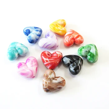 

(Choose Color First ) Wholesale Irregular Double Color Heart Bead /Imitations Marble Crack /Jewelry Accessories /DIY/Hand Made