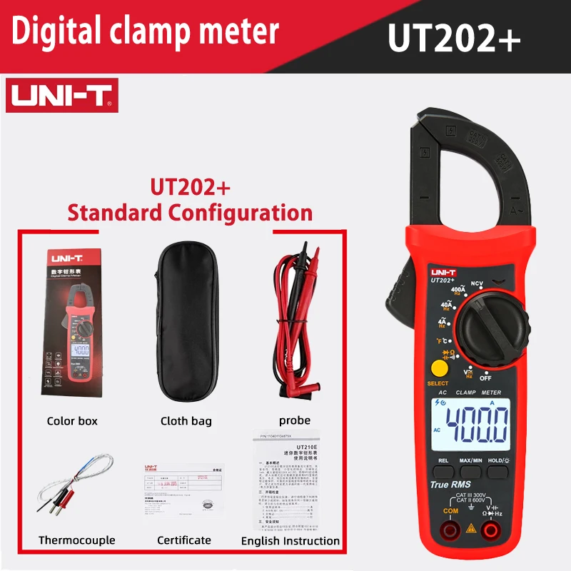 voice volume meter UNI-T UT204 Plus/UT210 Series Clamp Ammeters. Temperature Voltage Tester LCD Digital Current clamp AC/DC NCV True Rms Multimeter loggers tape measure Measurement & Analysis Tools