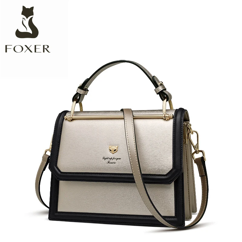 FOXER Women's Luxury Shoulder Messenger Bag Cowhide Fashion Female