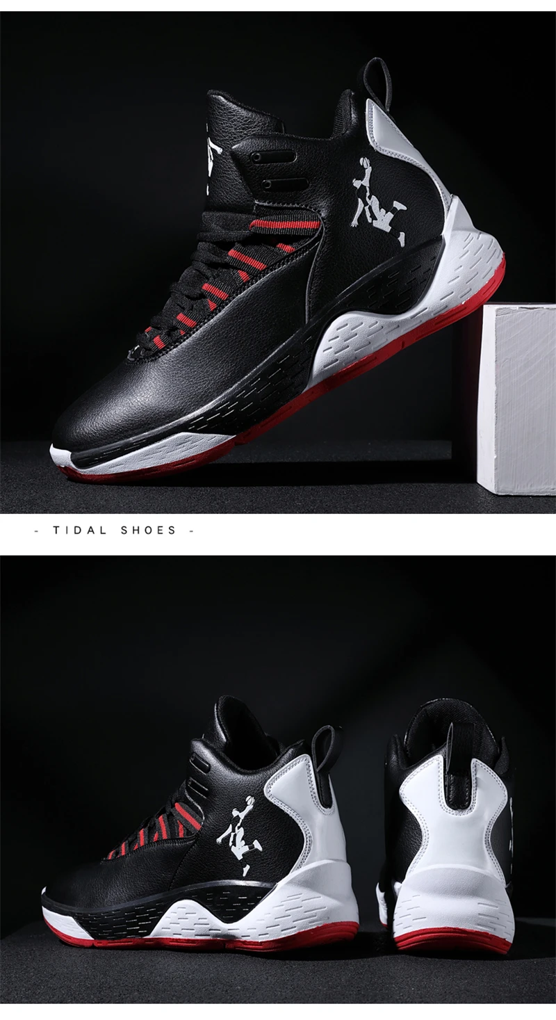 Для мужчин кроссовки на воздушной подушке Jordan Баскетбольная обувь мужские ботинки с высоким берцем буферный спортивные кроссовки спортивные, баскетбольные дышащая мужская обувь