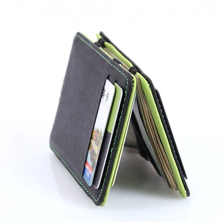 Модный корейский мужской волшебный кошелек Ультратонкий Тонкий кошелек мини кожаный кошелек небольшой ID Чехол для кредитных карт