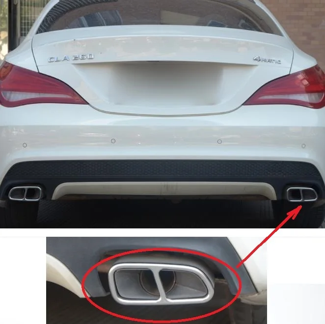 

For Mercedes Benz CLA C117 (2013-2016)Stainless Steel Tail throat Pipe Decorative sequins Exhaust Pipe Trim Covers Stickers