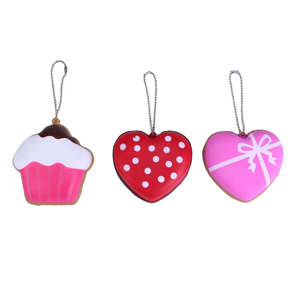 Lovely Heart Shape Slow Rising Fun Key Ring family friendship keychain Birthday Gift Soft Girly Heart pendant #A