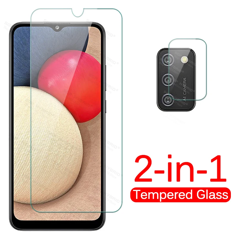 waterproof cell phone pouch 2in1 For Samsung Galaxy A02s Camera Lens Screen Protective Film For SamsungA02s GalaxyA02s SM-A025F/DS Tempered Glass Shield cell phone lanyard pouch