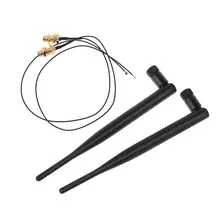 2x6Dbi 2,4 ГГц 5 ГГц Dual Band M.2 IPEX MHF4 U.fl Extension Cable to WiFi RP-SMA Pigtail Antenna Set for Wireless Router Aerial