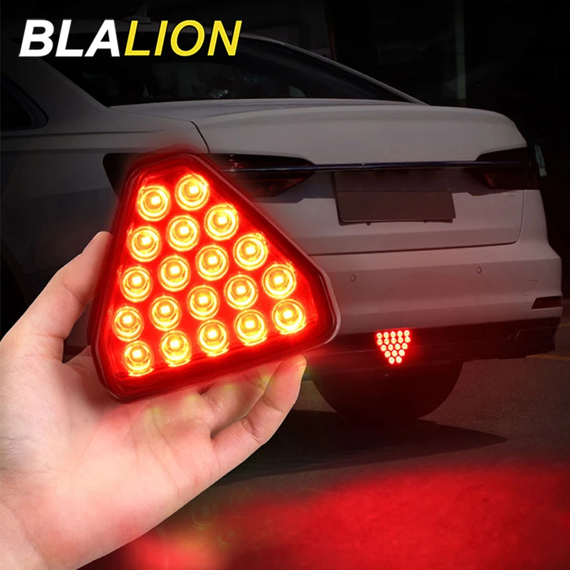 Led車のリアストロボ 警告灯 防水ブレーキライト 三角形のランプ 赤いテールライト 衝突防止ライト 車の装飾 Signal Lamp Aliexpress