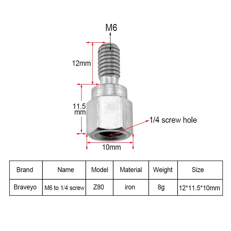 Description Picture 4 of item1/4 to M4 M6 Projector Conversion Screw Projector Camera Adapter Tripod Monopod Mobile Phone Bracket Photography Accessories