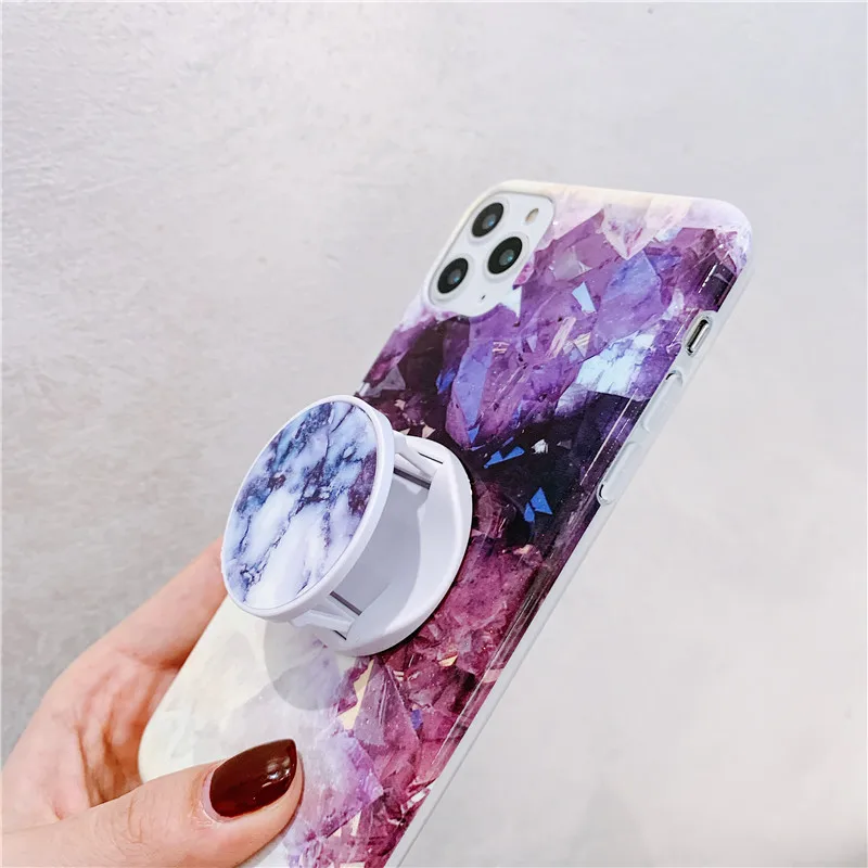 Абстрактный мраморный складной держатель подставка для телефона iphone 11 Pro Max Huawei