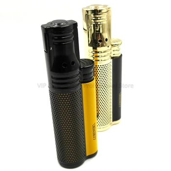 

LUBINSKI Metal 1 Torch Jet Flame Cigar Cigarette Lighter Windproof With Punch Refillable Lighter Smoking Tool