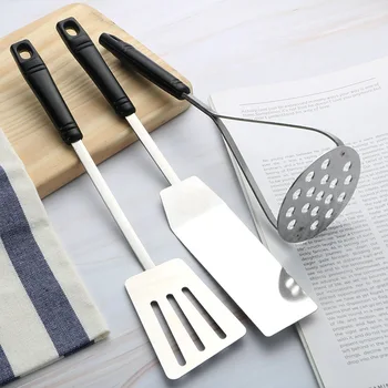 

Stainless Steel Potato Press Household Anti-scalding Kitchen Egg Fish Frying Spatula Creative Pizza Flat Shovel Cooking Gadgets
