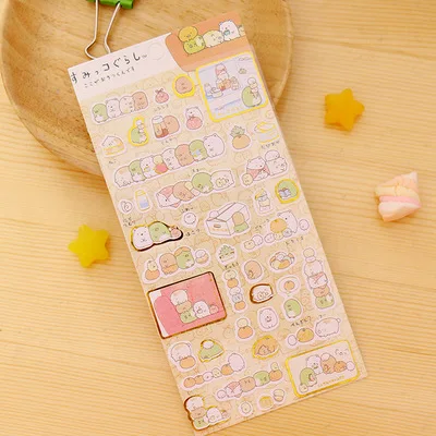 1pcs Sumikko Gurashi Paper Sticker Cute Bear Penguin Cat Decorative Adhesive for Diary Letter Scrapbook Stationery 5