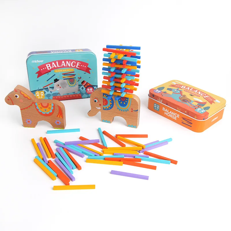 

Children's color bar balance beam Jenga wooden toy interactive building blocks educational toys training hand ability block