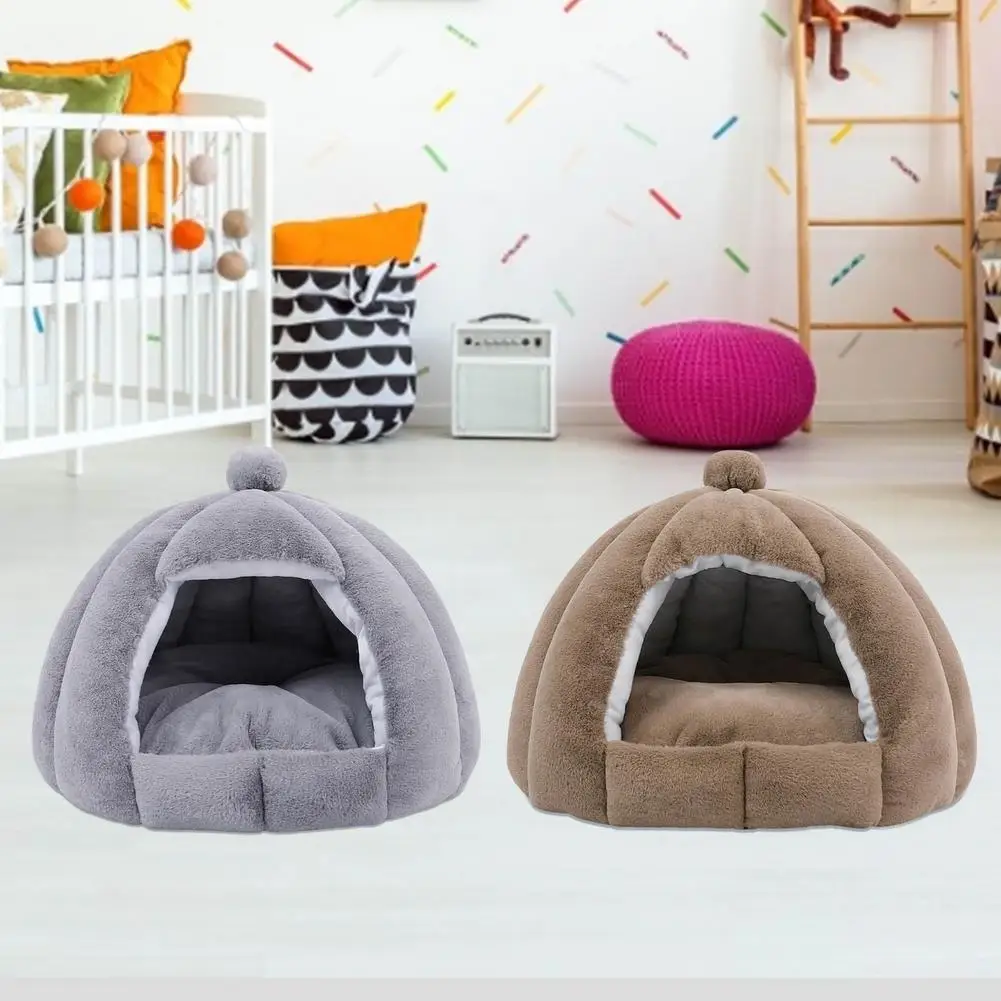 Cat-Cave-Igloo-Pet-Tent-Nest-House-Cute-Indoor-Pet-Cave-Bed-With-Removable-Washable-Inner.jpg Macska Barlang Igloo Pet Sátor Fészek Ház Aranyos Beltéri Kisállat-Barlang Ágy Eltávolítható És Mosható Belső Párna Nem Csúszás Vízálló Fenekével - Image 4