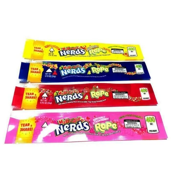 

Nerds Rope Empty Gummy Candy Bag Plastic Edibles Retail Packaging 4 Styles MEDICATED Smell Proof Bags Three edge-sealing bag foi