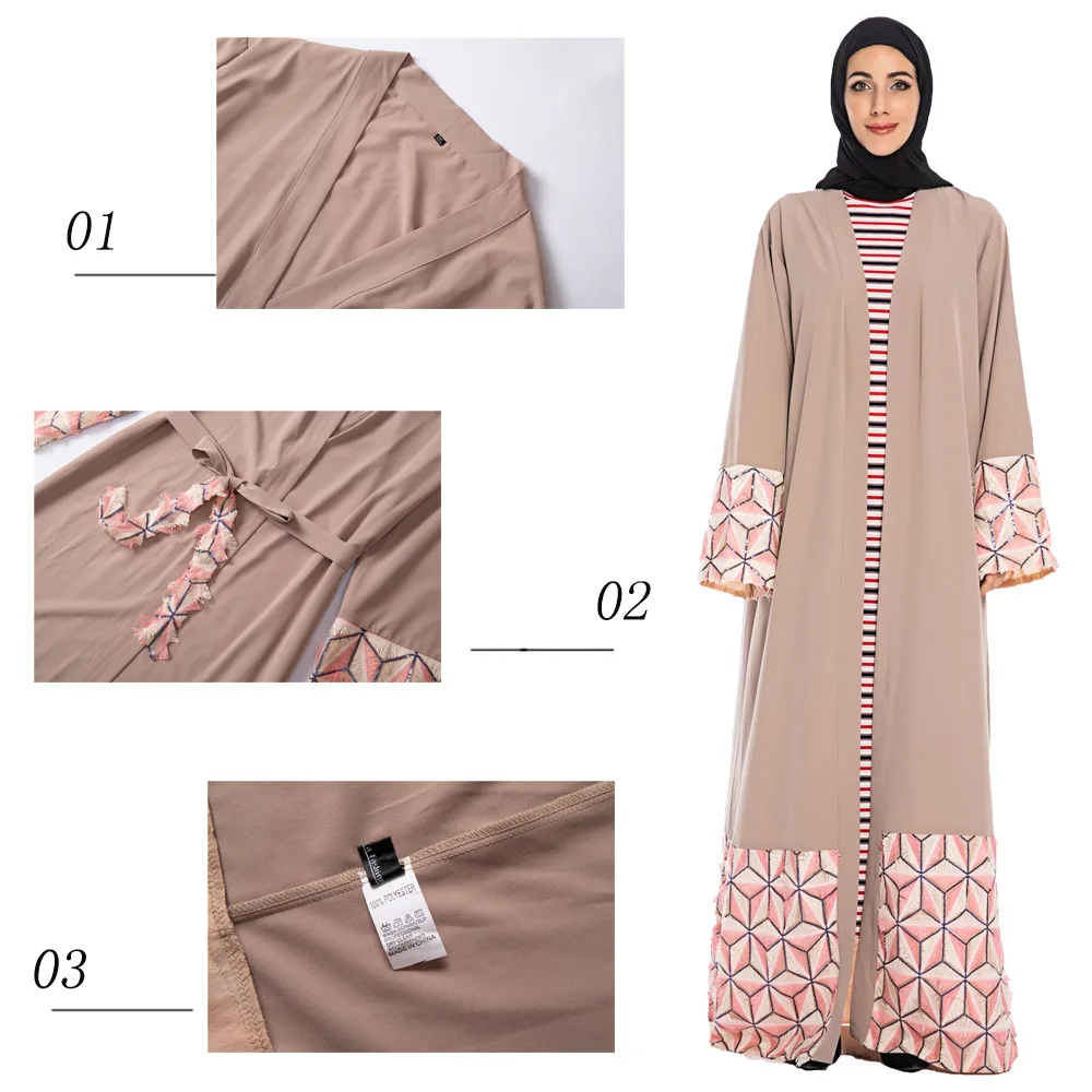 Элегантное мусульманское платье abaya Макси хиджаб длинные халаты кимоно Ближний Восток Рамадан Eid Исламская, молитвенная Tesettur Elbise
