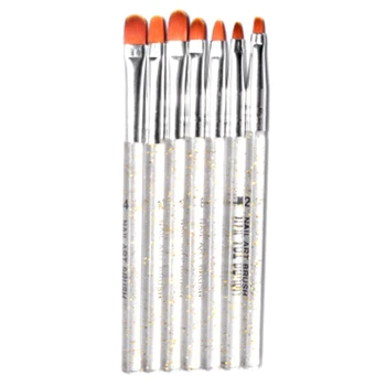 

7pcs Transparent Pen Barrel Painted Pen Crystal Painted Nail Pen Fashion Nail Art Painting Brush Nail Manicure Set