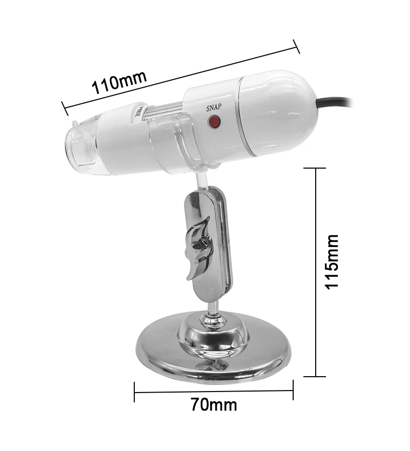 Portable 25X-400X Zoom TV AV Microscope Illuminated Digital Camera Microscope With 8 LED Lighting Magnifier 0.3MP with Stand