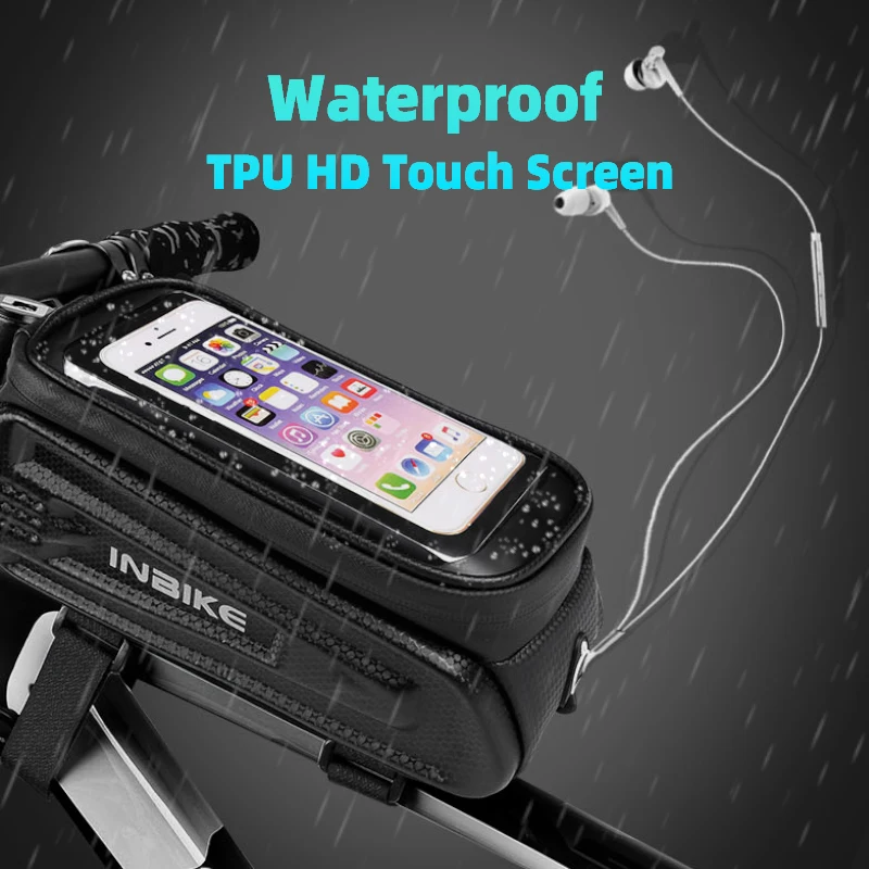 

INBIKE Bike Phone Bag Rainproof Bicycle Front Bag 6.5inch Touchscreen Phone Case Cycling MTB Bike Top Tube Bag Bike Accessories