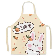  Cute Parent-child Apron Small Animal Print Kitchen Apron Ladies Cotton and Linen Cooking Cleaning Tools Tablier Delantal фартуки 