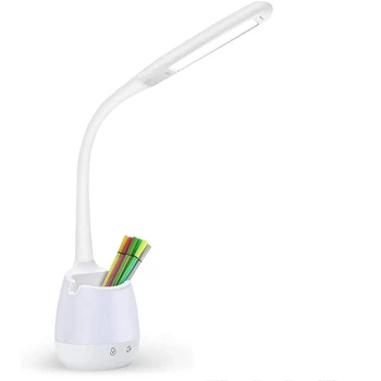 

Eye-Caring LED Desk Lamp with Pen Holder and Night Light Press Dimmer Control Energy Saving Lighting Desk Light