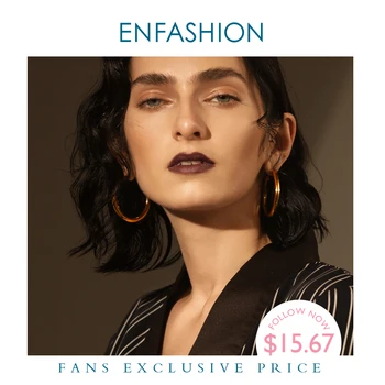 

Enfashion Big Hoop Earrings Solid Gold color Eternity Earings Stainless Steel Circle Earrings For Women Jewelry EC171022