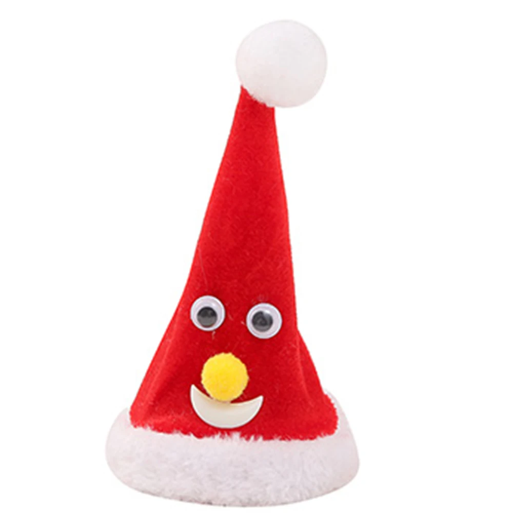 

6 Inch Christmas Singing Electric Hat Santa Hats Children Adult Christmas Swing Tree Ornaments Cap For Christmas Party Props