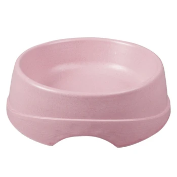 

Plant Fiber Round Single Bowl Pet Bowl Puppy Slow Down Eating Feeder Cat And Dog Feeding Bowl Great For Food Or Water Pink