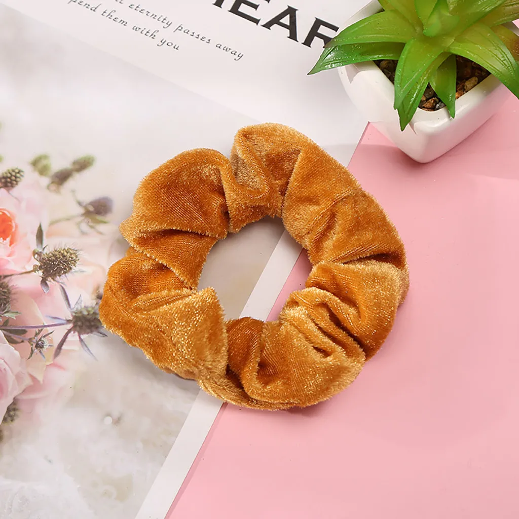 

1 PC korean multicolour Hair Scrunchies Ring Elastic Hair Bands For Women Girls Solid Velvet Ponytail Holder Hair Accessories