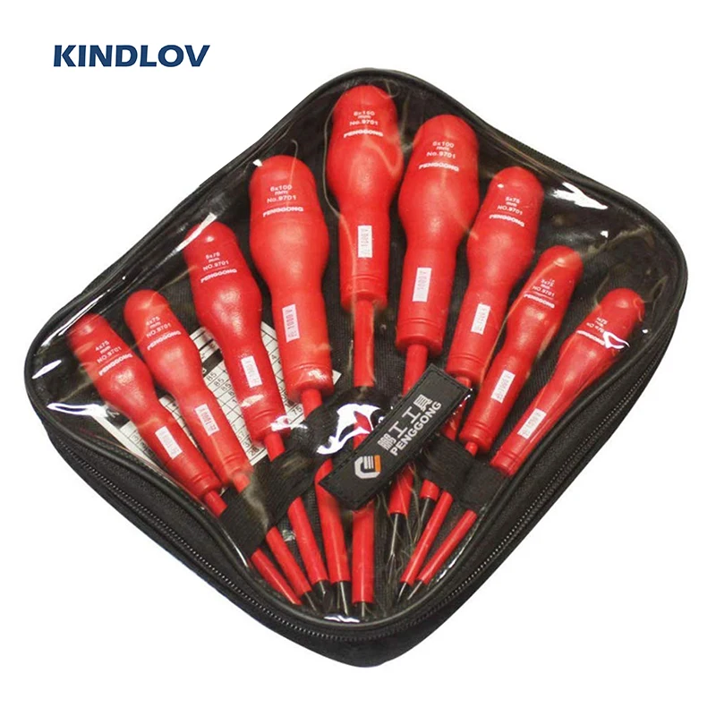 KINDLOV Изолированная Отвертка Набор Магнитный Torx 6/7/9 шт. высокое Напряжение устойчивый отвертка электрика ремонт ручные инструменты