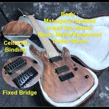 E-G3 High Quality 8 strings Electric guitar Neck Thru Body Spalted maple Top Veneer Maple Fingerboard strings thru body ASH Body lp electric guitar spalted maple top rosewood fingerboard china custom shop free shipping
