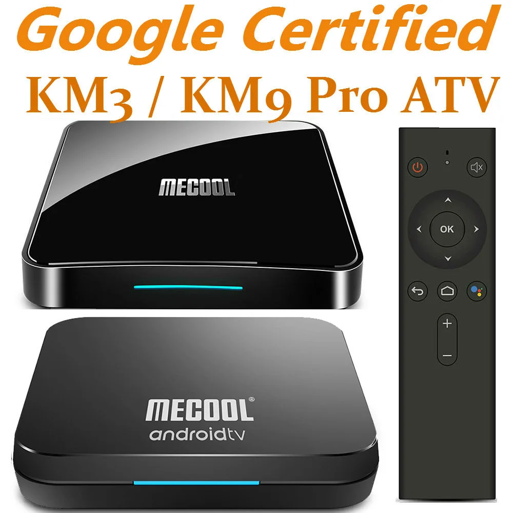Billig Mecool Androidtv 9,0 KM3 KM9 Pro ATV Box Google Zertifiziert S905X2 4K Media Player 2,4G 5G wiFi KM9 Android 9,0 Smart Set Top Box